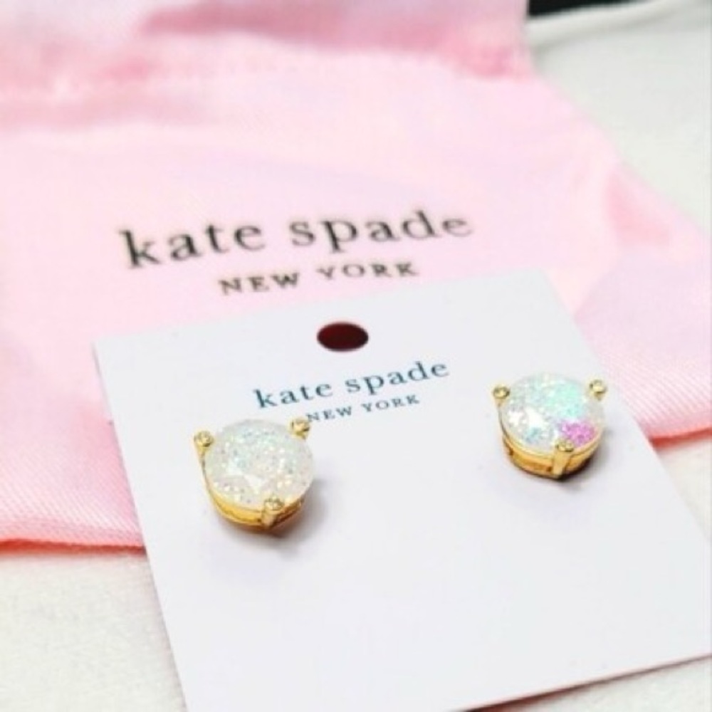 NWT Kate Spade Rise and Shine Opal Glitter Stud Earrings